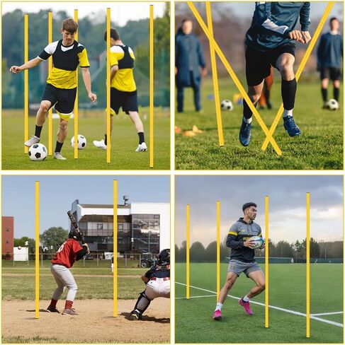 Agility Training Set: 3 Adjustable Speed Hurdles, 6 Agility Poles, 1 Agility Ladder, 12 Soccer Cones & Jump Rope, Multi-Function Soccer Training Equipment for Athletes, Amateurs, Youth in Saudi Arabia