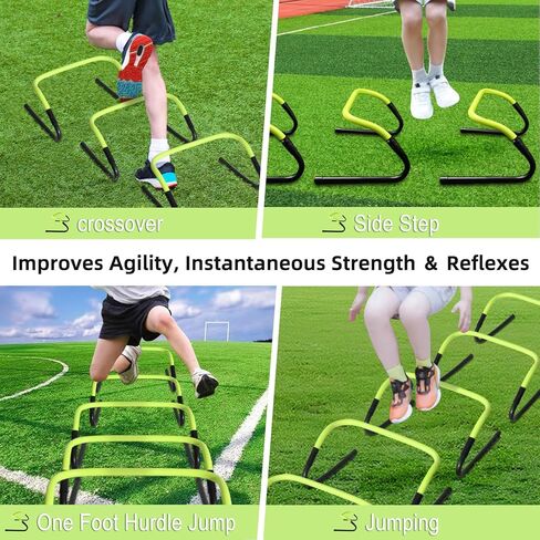 حواجز تدريب سرعة الرشاقة، مجموعة حواجز تدريب رشاقة الحركة لممارسة كرة السلة وكرة القدم مع حقيبة حمل، 5 عبوات in Kuwait