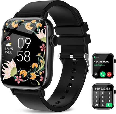 Smart Watch for Android iPhone, 1.9" Fitness Tracker with (Answer/Make Calls) IP 67 Waterproof Sport Digital Watches, Blood Pressure Heart Rate Monitor Step Counter Sleep Tracker in Kuwait