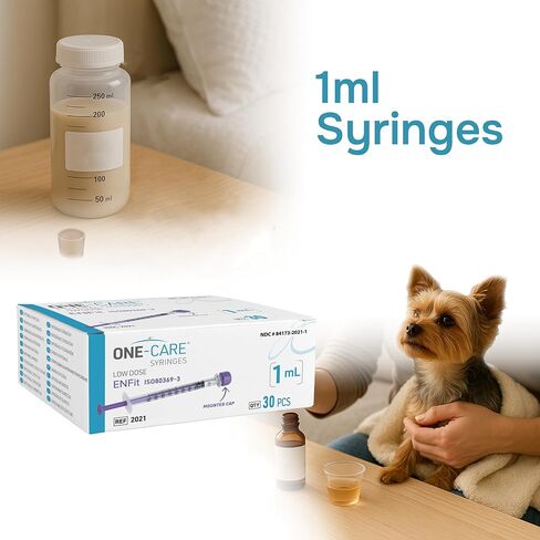 ONE-CARE Lab ENFit Syringe 1ml with Mounted Cap, Sterile, Low Dead Space, 30/bx Blister-Packed, Box of 30 Syringes, in Saudi Arabia