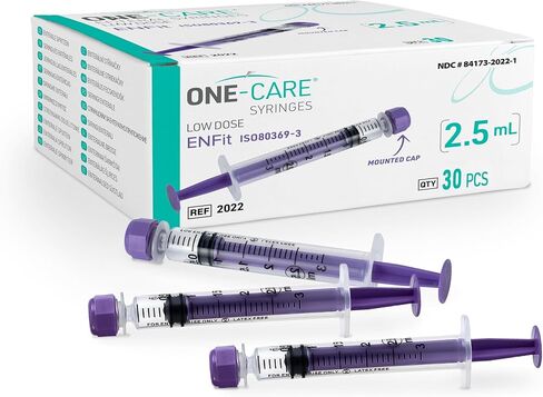 ONE-CARE Lab ENFit Syringe 1ml with Mounted Cap, Sterile, Low Dead Space, 30/bx Blister-Packed, Box of 30 Syringes, in Saudi Arabia