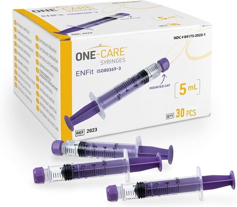 ONE-CARE Lab ENFit Syringe 1ml with Mounted Cap, Sterile, Low Dead Space, 30/bx Blister-Packed, Box of 30 Syringes, in Saudi Arabia