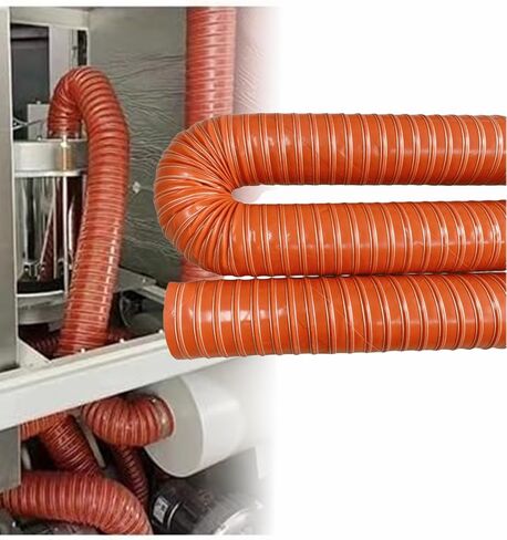 1 2 3 4 5 6 7 8 10 12 Inch Flexible Ducting Hose, Heat-Resistant Exhaust Hose for Auto Shop Dryer Power Generator Ac, Air Duct Induction Intake Pipe Hose with Clamps & Steel(102mm) in Saudi Arabia