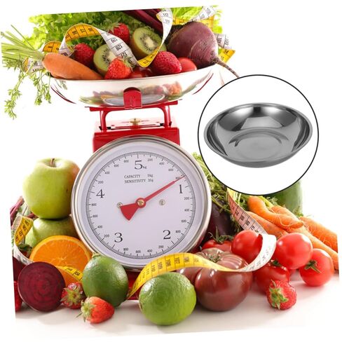 2pcs Electronic Scale Tray Metal Weighing Bowl Digital Kitchen Scale Food Weighing Stainless Steel Bowl Mixing Serving Portion Control in Saudi Arabia