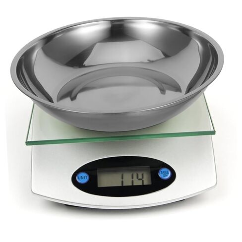 2pcs Electronic Scale Tray Metal Weighing Bowl Digital Kitchen Scale Food Weighing Stainless Steel Bowl Mixing Serving Portion Control in Saudi Arabia