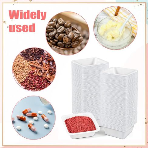Weigh Boats Medium (100ml, 250Pack), Bulk Disposable Plastic Trays for Scale, Anti-Static White Square Tray Weighing Dishes for Polystyrene Lab Dish, Powder, Liquid, Epoxy, Food Sample Container in Saudi Arabia