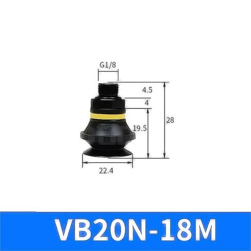 1PCS VB 20 30 Pneumatic Vacuum Suction Cups Red Black Silicone NBR Sucker Industrial(VB-20 N 18M) in Saudi Arabia
