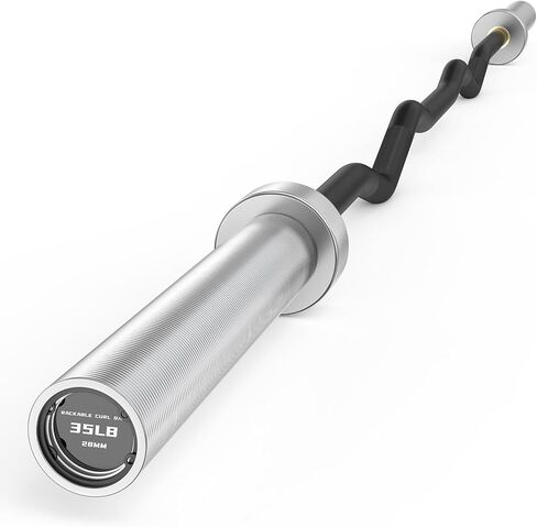 PAPABABE Curl Bar, 4ft/6.2ft Olympic EZ Barbell Bar for Weight Lifting, Curling Bar with Volcano Knurled Grip, 2 Inch Weight Bar with Multi-Angle Wrist-Friendly Design, Comfortable Grip for Bench Press Curls Deadlifts Home Gym Beginner in Saudi Arabia