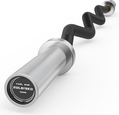PAPABABE Curl Bar, 4ft/6.2ft Olympic EZ Barbell Bar for Weight Lifting, Curling Bar with Volcano Knurled Grip, 2 Inch Weight Bar with Multi-Angle Wrist-Friendly Design, Comfortable Grip for Bench Press Curls Deadlifts Home Gym Beginner in Saudi Arabia