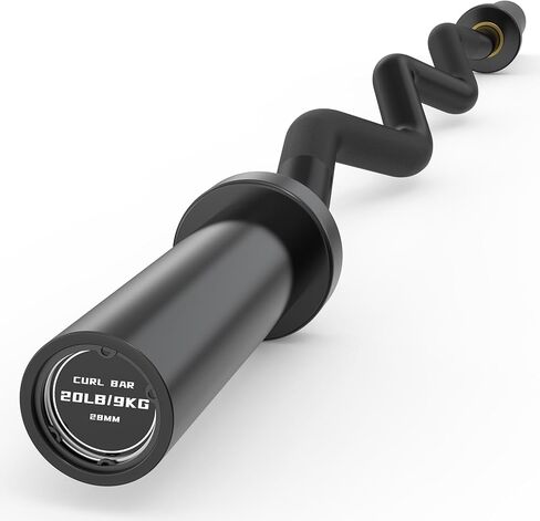 PAPABABE Curl Bar, 4ft/6.2ft Olympic EZ Barbell Bar for Weight Lifting, Curling Bar with Volcano Knurled Grip, 2 Inch Weight Bar with Multi-Angle Wrist-Friendly Design, Comfortable Grip for Bench Press Curls Deadlifts Home Gym Beginner in Saudi Arabia