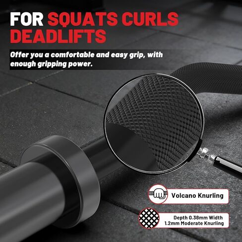 PAPABABE Curl Bar, 4ft/6.2ft Olympic EZ Barbell Bar for Weight Lifting, Curling Bar with Volcano Knurled Grip, 2 Inch Weight Bar with Multi-Angle Wrist-Friendly Design, Comfortable Grip for Bench Press Curls Deadlifts Home Gym Beginner in Saudi Arabia