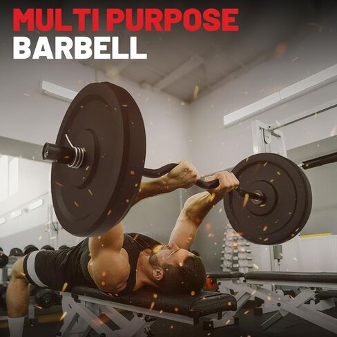PAPABABE Curl Bar, 4ft/6.2ft Olympic EZ Barbell Bar for Weight Lifting, Curling Bar with Volcano Knurled Grip, 2 Inch Weight Bar with Multi-Angle Wrist-Friendly Design, Comfortable Grip for Bench Press Curls Deadlifts Home Gym Beginner in Saudi Arabia