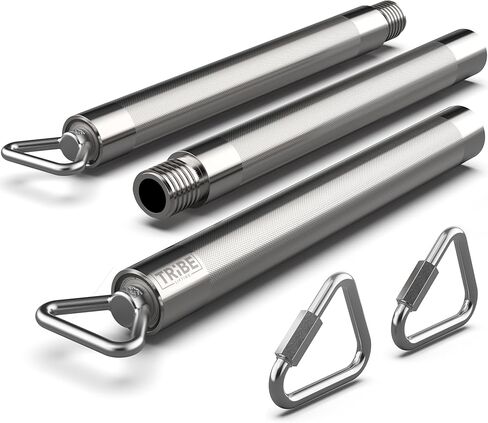 Tribe Lifting Resistance Band Bar - Heavy Duty Steel Bar for Resistance Bands - Resistance Bands Bar 3-Section Adjustable 39 to 27 Inch - Ball Bearing Swivel - Portable Home Gym Workout in Kuwait