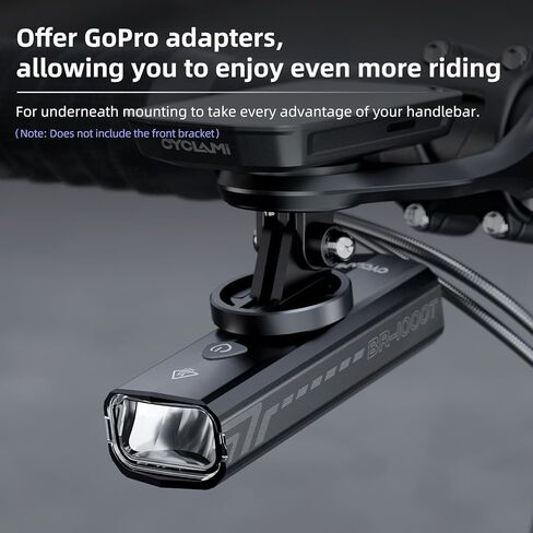 Bike Lights for Night Riding Compatible with Garmin/GoPro Mount 1000 Lumen Bright Bike Headlight Rechargeable Waterproof Aluminum Alloy Anti-Dazzling Bike Front Light for Commuter Cyclists in Kuwait