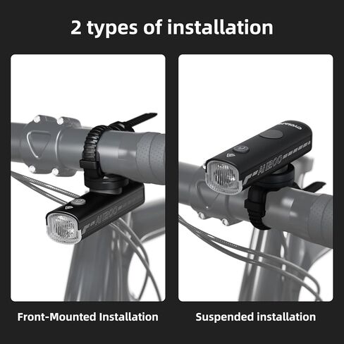 Bike Lights for Night Riding Compatible with Garmin/GoPro Mount 1000 Lumen Bright Bike Headlight Rechargeable Waterproof Aluminum Alloy Anti-Dazzling Bike Front Light for Commuter Cyclists in Kuwait