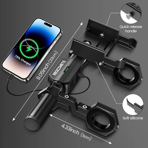 Redcomet Bike Headlights,9.05" Aluminum Alloy Bike Handlebar Extender,Cycling Accessories,IPX65 Waterproof Bicycle Light with a Bike Phone Mount for Bicycle, E-Scooter, USB Rechargeable Headlight in Kuwait