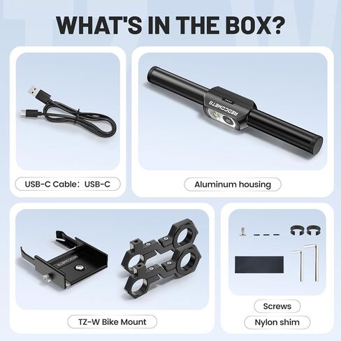 Redcomet Bike Headlights,9.05" Aluminum Alloy Bike Handlebar Extender,Cycling Accessories,IPX65 Waterproof Bicycle Light with a Bike Phone Mount for Bicycle, E-Scooter, USB Rechargeable Headlight in Kuwait
