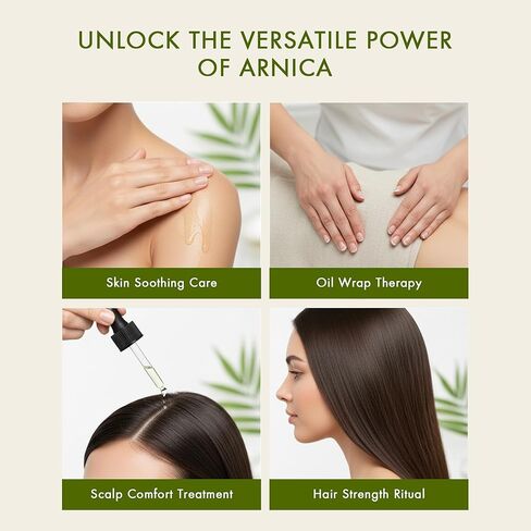 Majestic Pure Arnica Oil 4oz (118ml) Premium Carrier Oil with Dropper for Hair Care, Hair Oiling, Scalp Massage, & Skin Care in Kuwait