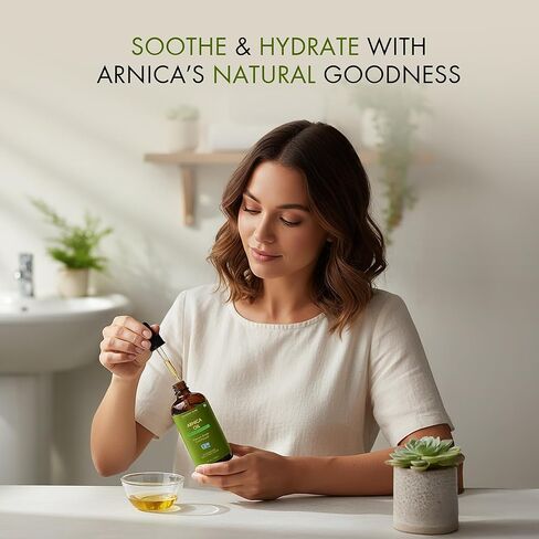 Majestic Pure Arnica Oil 4oz (118ml) Premium Carrier Oil with Dropper for Hair Care, Hair Oiling, Scalp Massage, & Skin Care in Kuwait