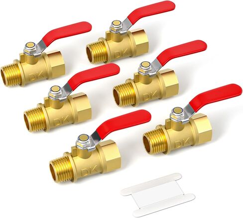GASHER 1PCS 1/2 Inch Brass Mini Ball Valve, Shut Off Valve, 1/2 Inch Male x Female NPT Thread Pipe Fitting in Saudi Arabia