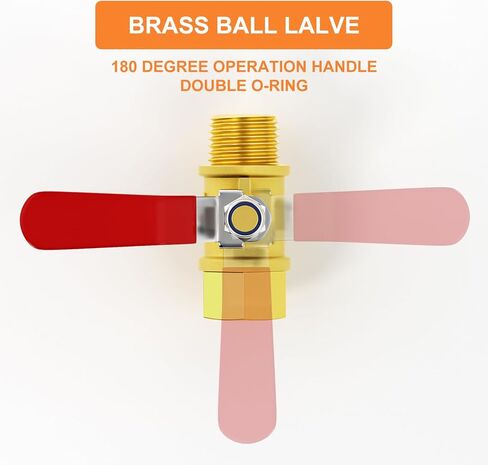 GASHER 1PCS 1/2 Inch Brass Mini Ball Valve, Shut Off Valve, 1/2 Inch Male x Female NPT Thread Pipe Fitting in Saudi Arabia