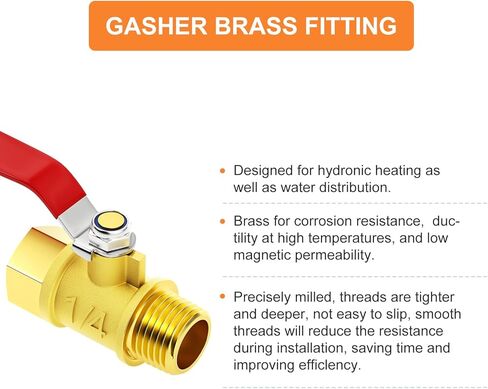 GASHER 1PCS 1/2 Inch Brass Mini Ball Valve, Shut Off Valve, 1/2 Inch Male x Female NPT Thread Pipe Fitting in Saudi Arabia