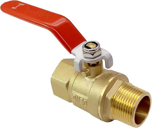 Brass 3/4" NPT Male to 3/4" NPT Female Shut-Off Ball Valve for Water Fuel Air in Saudi Arabia