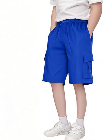 Girls Comfy Cargo Shorts Baggy Oversized Drawstring Wide Leg Workout Outdoor Hiking Running Short for Boys in Saudi Arabia