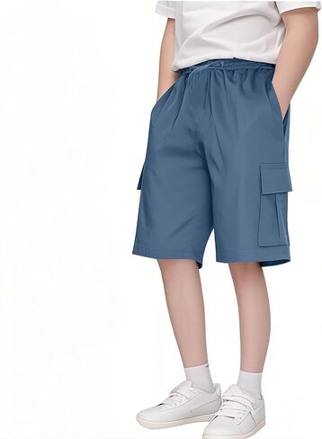 Girls Comfy Cargo Shorts Baggy Oversized Drawstring Wide Leg Workout Outdoor Hiking Running Short for Boys in Saudi Arabia
