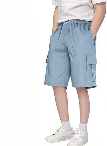 Girls Comfy Cargo Shorts Baggy Oversized Drawstring Wide Leg Workout Outdoor Hiking Running Short for Boys in Saudi Arabia