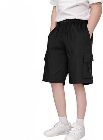 Girls Comfy Cargo Shorts Baggy Oversized Drawstring Wide Leg Workout Outdoor Hiking Running Short for Boys in Saudi Arabia