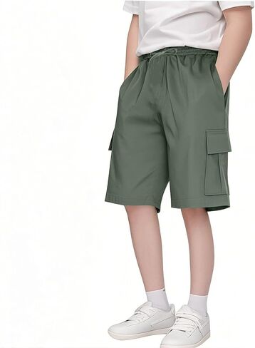 Girls Comfy Cargo Shorts Baggy Oversized Drawstring Wide Leg Workout Outdoor Hiking Running Short for Boys in Saudi Arabia