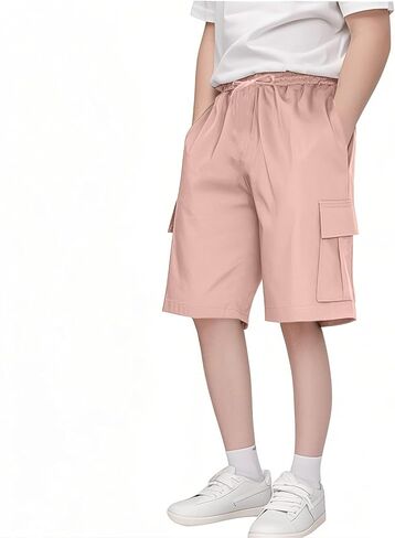 Girls Comfy Cargo Shorts Baggy Oversized Drawstring Wide Leg Workout Outdoor Hiking Running Short for Boys in Saudi Arabia