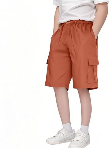 Girls Comfy Cargo Shorts Baggy Oversized Drawstring Wide Leg Workout Outdoor Hiking Running Short for Boys in Saudi Arabia