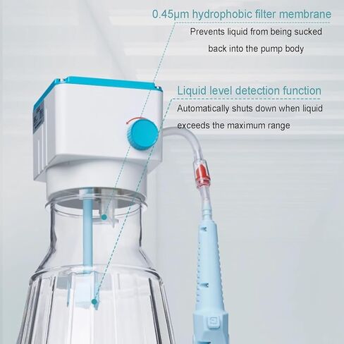 2L Waste Liquid Recycler, Liquid Recycler Vacuum Aspirator, with 3 Pcs Long/Short/8 Rows Aspiration Head, Foot Pedal/Knob Control, Speed Adjustable, Rechargeable, for Lab Teaching in Kuwait