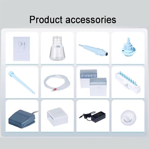 2L Waste Liquid Recycler, Liquid Recycler Vacuum Aspirator, with 3 Pcs Long/Short/8 Rows Aspiration Head, Foot Pedal/Knob Control, Speed Adjustable, Rechargeable, for Lab Teaching in Kuwait