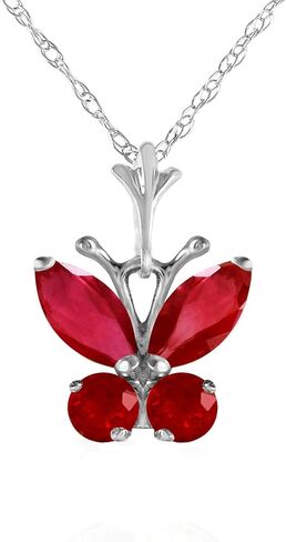 Galaxy Gold 14k 22" Solid Yellow Gold Butterfly Necklace Brilliant Ruby (22) in Kuwait