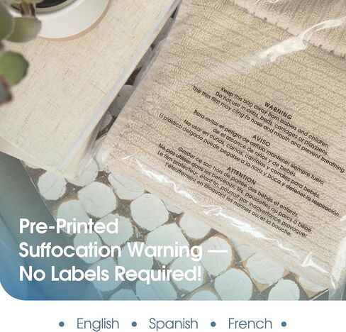 Spartan Industrial - 9" X 12" (1000 Count) Self Seal Clear Poly Bags with Suffocation Warning for Packaging, T Shirts - Permanent Adhesive in Kuwait