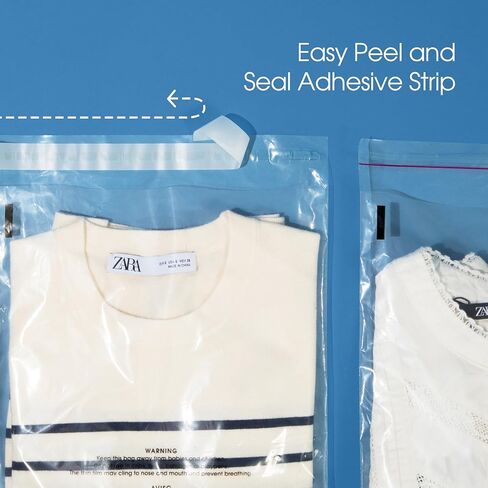 Spartan Industrial - 9" X 12" (1000 Count) Self Seal Clear Poly Bags with Suffocation Warning for Packaging, T Shirts - Permanent Adhesive in Kuwait