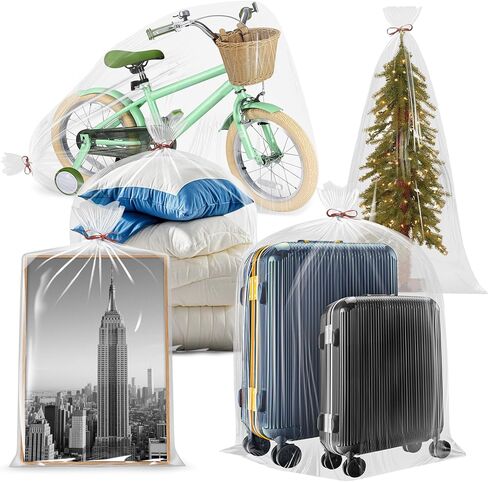 40 x 58 Inches 2 Mil Clear Plastic Storage Bags, Extra Large Flat Plastic Bag, Ideal for Moving,Storage, Packing Suitcases Luggage, Strollers, Pillows, Bikes, Chairs (5 packs） in Saudi Arabia
