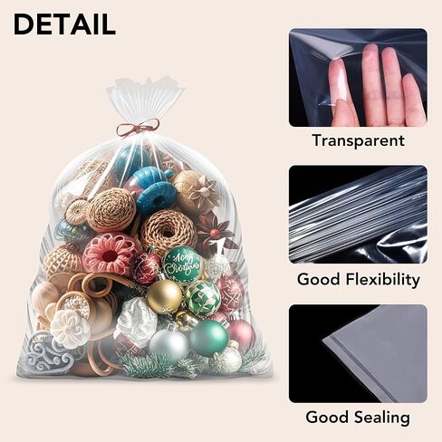 40 x 58 Inches 2 Mil Clear Plastic Storage Bags, Extra Large Flat Plastic Bag, Ideal for Moving,Storage, Packing Suitcases Luggage, Strollers, Pillows, Bikes, Chairs (5 packs） in Saudi Arabia