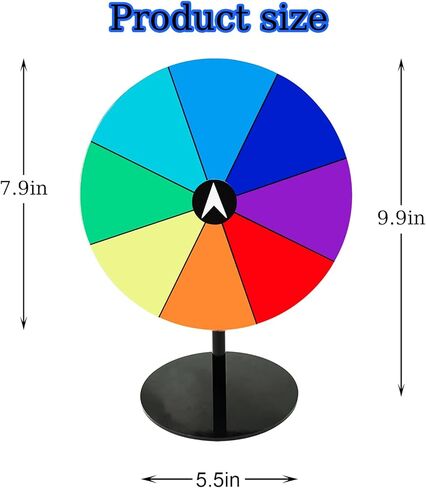 8 Inch Spinning Prize Wheel, 8 Slots Color Tabletop Roulette Spinner of Fortune, Spin The Wheel for Trade Show, Carnival, Party, Birthday, Wedding (8 Inch) in Saudi Arabia
