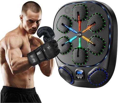 Music Boxing Machine with LED Lights & Bluetooth Speaker – Interactive Punching Bag for Fitness, Rhythm Training & Stress Relief – Home Gym Equipment for Adults in Saudi Arabia