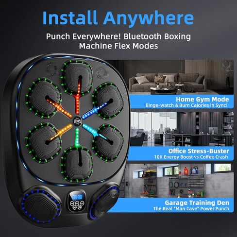 Music Boxing Machine with LED Lights & Bluetooth Speaker – Interactive Punching Bag for Fitness, Rhythm Training & Stress Relief – Home Gym Equipment for Adults in Saudi Arabia