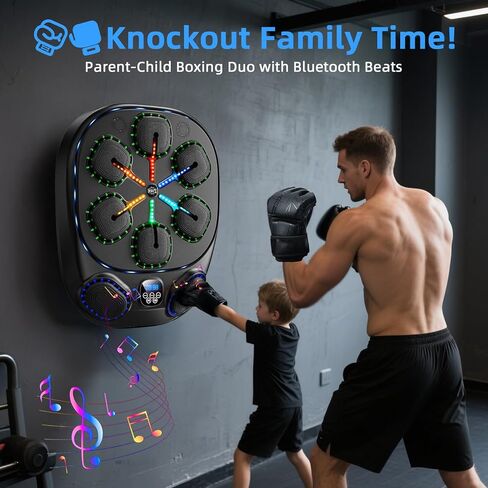 Music Boxing Machine with LED Lights & Bluetooth Speaker – Interactive Punching Bag for Fitness, Rhythm Training & Stress Relief – Home Gym Equipment for Adults in Saudi Arabia