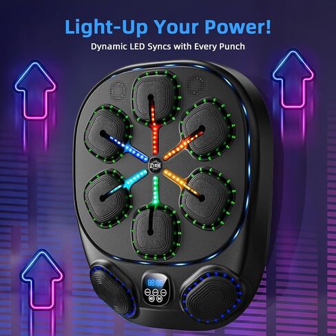 Music Boxing Machine with LED Lights & Bluetooth Speaker – Interactive Punching Bag for Fitness, Rhythm Training & Stress Relief – Home Gym Equipment for Adults in Saudi Arabia