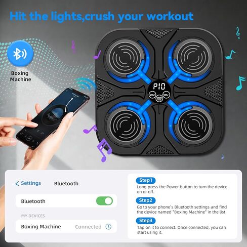 SoftGym Music Boxing Machine,Interactive Punching Trainer with LED Lights,Large Wall Mounted Boxing Target with Gloves for Home Gym,Cardio Workout Equipment for Adults and Kids in Saudi Arabia