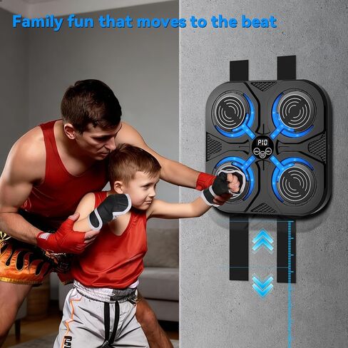 SoftGym Music Boxing Machine,Interactive Punching Trainer with LED Lights,Large Wall Mounted Boxing Target with Gloves for Home Gym,Cardio Workout Equipment for Adults and Kids in Saudi Arabia