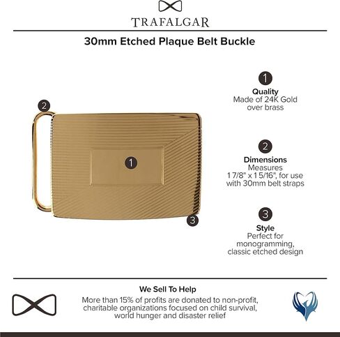 Trafalgar 30mm Etched Plaque Belt Buckle in Kuwait