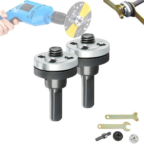 Electric Drill Angle Grinder Connecting Rod Set, Angle Grinder Tool Drill Arbor Mandrel Adaptor with Replacement Grinders Flange Nuts, Flange Nuts and Spanner Wrench for 10 to 13 mm (2 Set) in Saudi Arabia